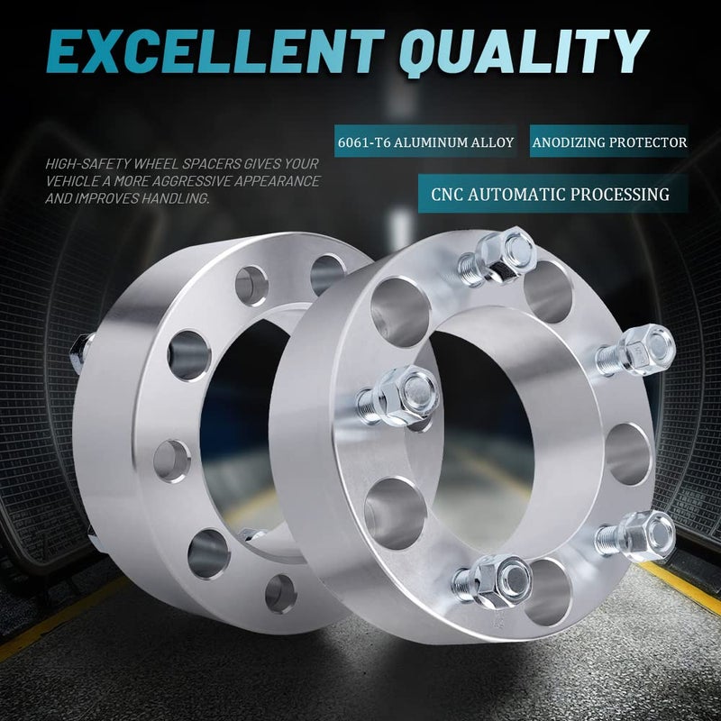 IRONTEK 2" 5x139.7mm Wheel Spacers (1/2" x20 Studs 108mm Hub Bore) 5x5.5 Hubcentric Wheel spacers fit Ford E150/F150 /Bronco, for Dodge Ram 1500 Van/B1500/W150, for Jeep CJ3 CJ5 CJ5A CJ6 CJ6A CJ7 - Image 4